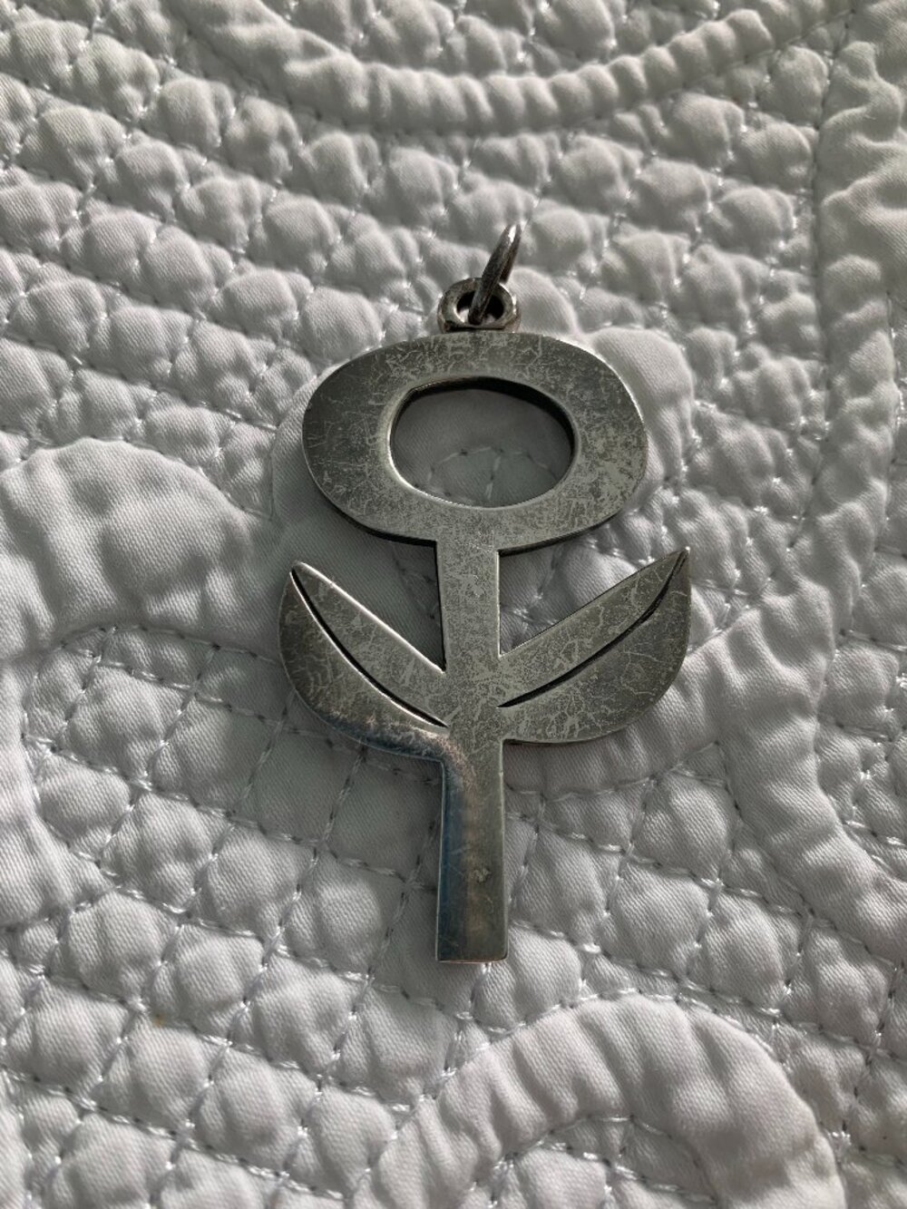 James Avery Retired French Flower Pendant, Signed, 28 grams weight